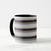 Mug Bandes bleu gris vintage (Devant gauche)