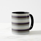 Mug Bandes bleu gris vintage (Devant droit)