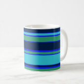 Mug Bandes bleues et vertes (Devant droit)