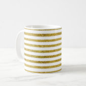 Mug Bandes chic or et blanc (Devant gauche)