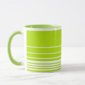 Mug Bandes complexes en vert citron et blanc (Gauche)