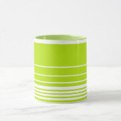 Mug Bandes complexes en vert citron et blanc (Centre)