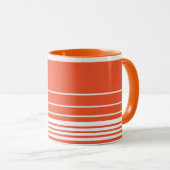 Mug Bandes complexes - Orange et Blanc (Devant droit)