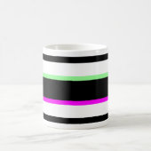 Mug Bandes contrastées pop art noir blanc fluo chic. (Centre)