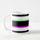 Mug Bandes contrastées pop art noir blanc fluo chic. (Gauche)