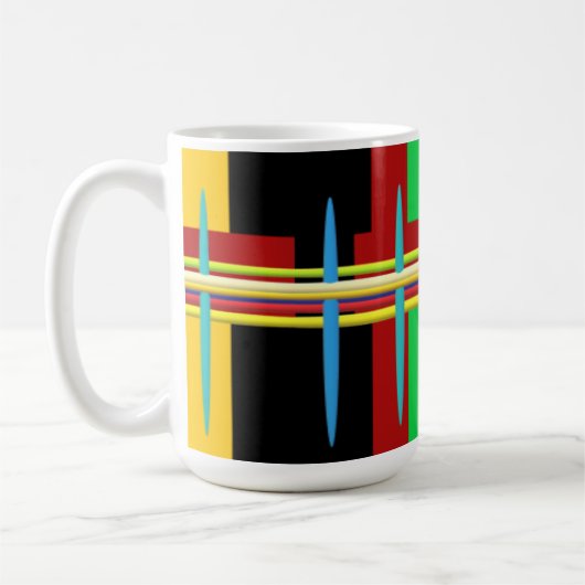 Mug Bandes d'art moderne soignées abstraites (Gauche)