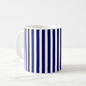 Mug Bandes de bonbons bleu et blanc marine (Devant gauche)