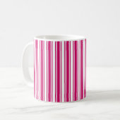 Mug Bandes de bonbons cerises et blanches (Devant gauche)