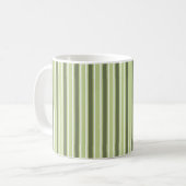 Mug Bandes de bonbons d'olive et blanc (Devant gauche)
