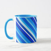 Mug Bandes de bonbons en couche - cobalt et bleu pâle (Gauche)