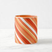 Mug Bandes de bonbons en couches - orange et blanc (Centre)