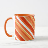 Mug Bandes de bonbons en couches - orange et blanc (Gauche)
