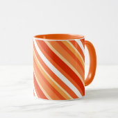 Mug Bandes de bonbons en couches - orange et blanc (Devant droit)