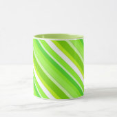 Mug Bandes de bonbons en couches - vert citron et blan (Centre)