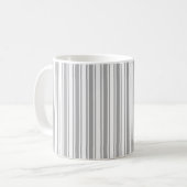 Mug Bandes de bonbons grises et blanches (Devant gauche)