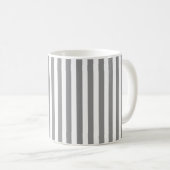 Mug Bandes de bonbons grises et blanches (Devant droit)