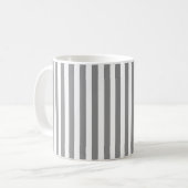 Mug Bandes de bonbons grises et blanches (Devant gauche)
