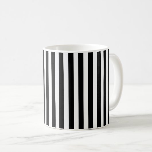 Mug Bandes de bonbons noir et blanc (Devant droit)