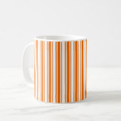 Mug Bandes de bonbons orange et blanc (Devant gauche)