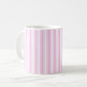 Mug Bandes de bonbons rose clair et blanc (Devant gauche)
