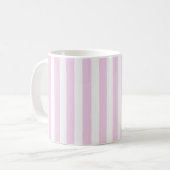 Mug Bandes de bonbons rose pâle et blanc (Devant gauche)