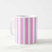 Mug Bandes de bonbons roses et blanches (Devant gauche)