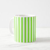 Mug Bandes de bonbons vert et blanc de chaux (Devant gauche)