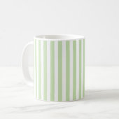 Mug Bandes de bonbons vert pâle et blanc (Devant gauche)