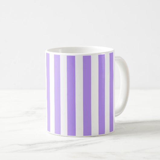 Mug Bandes de bonbons violettes et blanches (Devant droit)