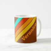 Mug Bandes de brouillard sur le sol forestier avec nom (Devant droit)