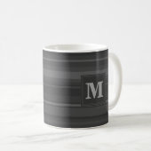 Mug Bandes de charbon de monogramme (Devant droit)