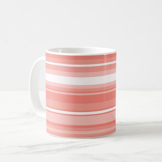 Mug Bandes de corail monogramme (Devant gauche)