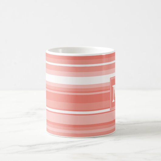 Mug Bandes de corail monogramme (Centre)