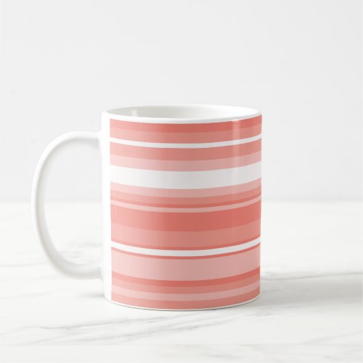 Mug Bandes de corail monogramme (Gauche)