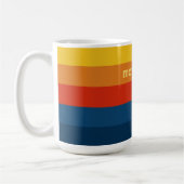 Mug Bandes de coucher de soleil rétroactives avec nom  (Gauche)