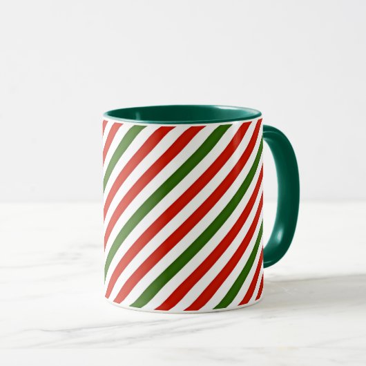 Mug bandes de couleur de Noël (Devant droit)