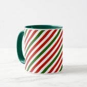 Mug bandes de couleur de Noël (Devant gauche)