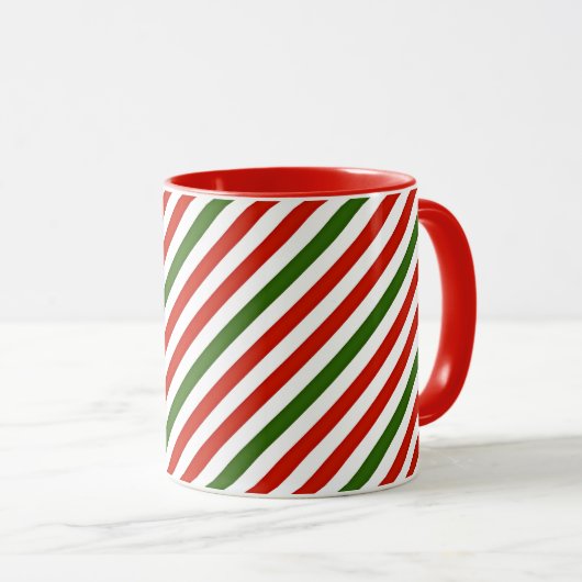 Mug bandes de couleur de Noël (Devant droit)