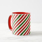 Mug bandes de couleur de Noël (Devant gauche)