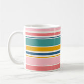 Mug Bandes de couleurs à thème de plage | Ajouter Votr (Gauche)