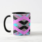 Mug Bandes de croisement géométriques violettes roses  (Gauche)