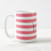 Mug Bandes de dégradé rose personnalisées Nom noir (Gauche)