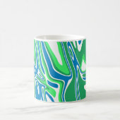 Mug Bandes de marbre vert et bleu fluides (Centre)