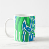 Mug Bandes de marbre vert et bleu fluides (Gauche)