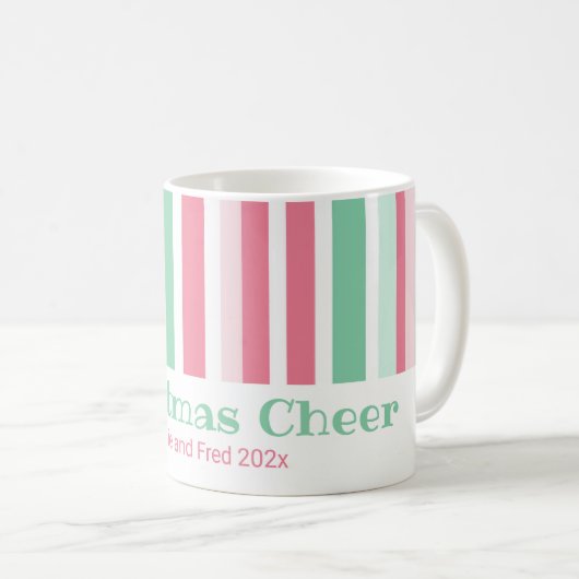 Mug Bandes de Noël Colorées (Devant droit)