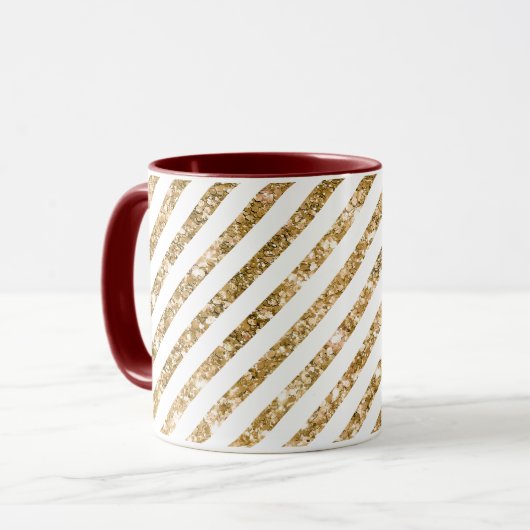 Mug Bandes de Parties scintillant d'or (Devant gauche)