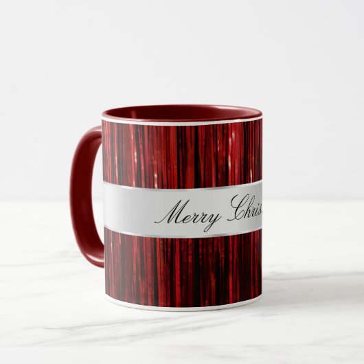 Mug Bandes de pinces de verre rouge (Devant gauche)