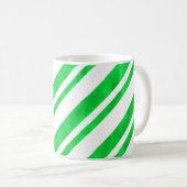 Mug Bandes de Sucre de canne d'aquarelle verte (Devant droit)