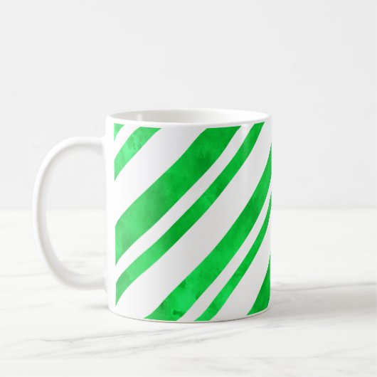Mug Bandes de Sucre de canne d'aquarelle verte (Gauche)