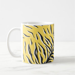 Mug Bandes de tigre jaune-noir : motif vintage.